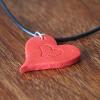 Fimo heart on leather necklace