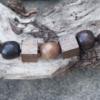 wb14 - subtle unisex brown suede & wood necklace - SOLD